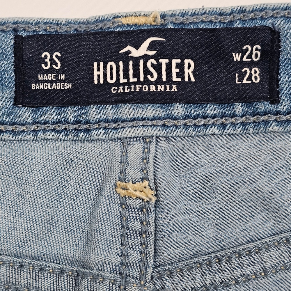 Hollister High-Rise Super Skinny Womens 3S Blue Distressed Denim Jeans Casual - Picture 6 of 8